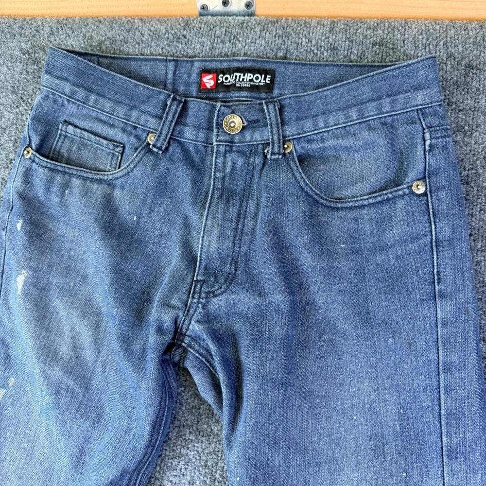 Southpole Jeans Mens 31x28.5 Blue Denim Cotton Everyday Wear Mid Rise Straight